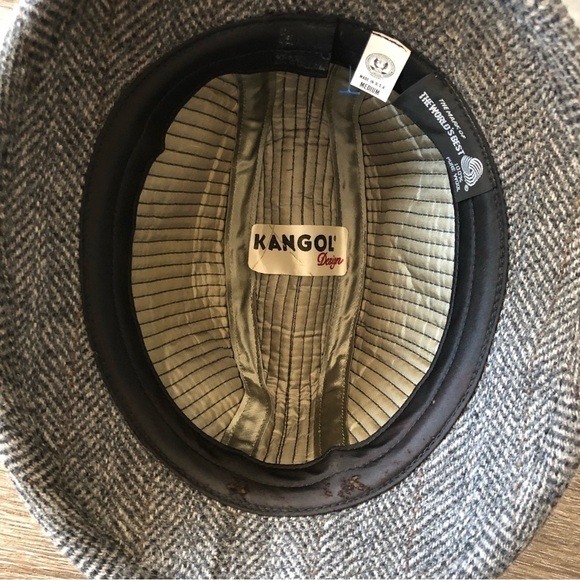 Kangol Wool Herringbone Fedora Hat Gray Medium - Picture 5 of 6